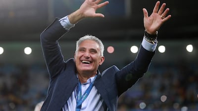 Manager Tite celebrates Brazil's success. Getty