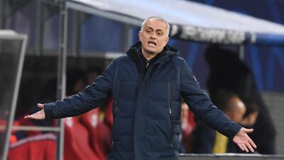 Tottenham manager Jose Mourinho during the Uefa Champions League round of 16 second leg. EPA