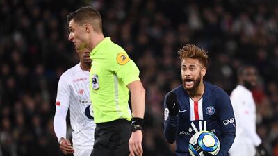 Despite the pleas, Neymar was left frustrated in PSG's match against Lille. AFP