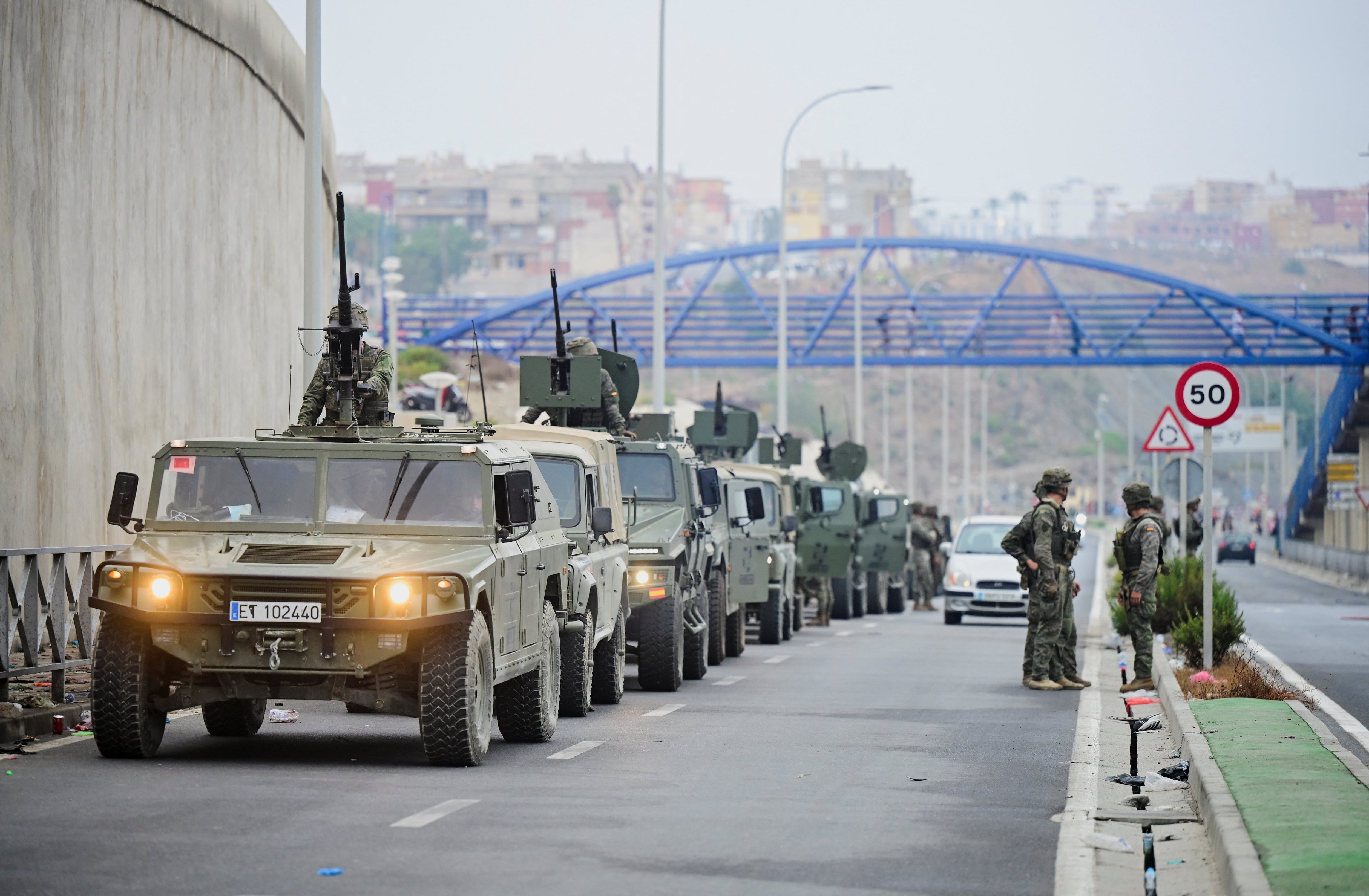 Image linked from the original feed: Spain sends troops to Ceuta enclave after nearly 50,000 migrants arrive from Morocco