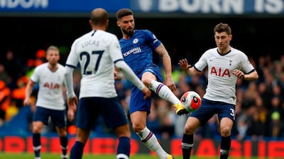 Chelsea's French striker Olivier Giroud controls the ball. AFP