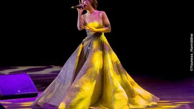 Nawal Al Zoghbi performed on Sunday as part of the Mawazine Festival in Rabat Morocco. Courtesy Youness Hamiddine