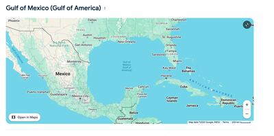 Google Maps users outside Mexico and the US will see both names. Photo: Screengrab from Google Maps