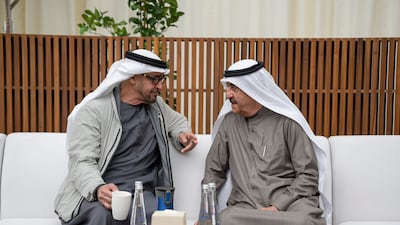 Sheikh Saud bin Rashid Al Mualla, Ruler of Umm Al Quwain, offers condolences to President Sheikh Mohamed.