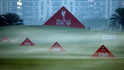 ABU DHABI, UNITED ARAB EMIRATES - JANUARY 21: Fog is seen on the driving range during the first round of the Abu Dhabi HSBC Golf Championship at the Abu Dhabi Golf Cub on January 21, 2016 in Abu Dhabi, United Arab Emirates. (Photo by Andrew Redington/Getty Images)