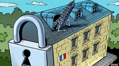 Our cartoonist's take on the Eiffel Tower