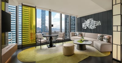 The open-plan lounge of a Fantastic Suite. Photo: W Taipei