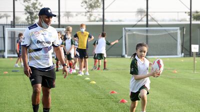 Former Fiji captain Osea Kolinisau at the training session in Dubai.