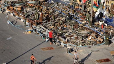 A huge stockpile of old munitions has grown outside the museum, with many items found and contributed by local residents of the war-scarred seaside city. Giovanni Diffidenti / AFP Photo