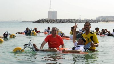 Floating wheelchairs introduced in Dubai have proved a hit with the elderly and disabled. Courtesy Dubai Municipality