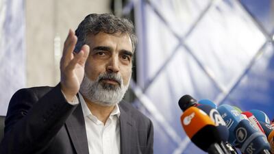 epa06895810 Behrouz Kamalvandi, spokesman and vice-president of the Atomic Energy Organization of Iran (AEOI), speaks at a press conference in Tehran, Iran, 17 July 2018 (issued 18 July 2018). According to media reports, Kamalavandi said that Iran has filed a lawsuit against the United States at the International Court of Justice (ICJ) in response to sanctions imposed by the US after its government's decision to reinstate nuclear sanctions. In May 2018 US President Donald J. Trump announced the United States withdrawal from the Iran nuclear deal (Joint Comprehensive Plan of Action or JCPOA), leaving Iran to seek talks for negotiations with the European Union. EPA/STRINGER
