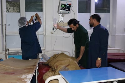 An injured Afghan man receives treatment at a hospital in Nangarhar province. Reuters
