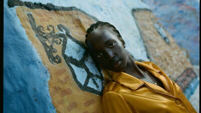 Jumpsuit, Dh10,350, Bottega Veneta. Necklace, Dh8,157, Nuun Jewels