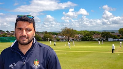 Former UAE cricketer Adnan Mufti at Clevedon's cricket ground, where he hopes to one day play and coach professionally. Mark Thomas for The National