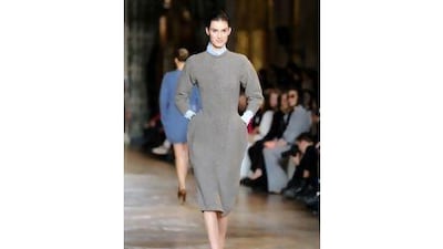 A knitted dress during the Stella McCartney Ready-To-Wear Fall/Winter 2012 show. Getty Images