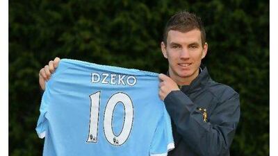 Edin Dzeko, Manchester City's new £27 million signing from Wolfsburg. Alex Livesey / Getty Images