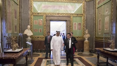 Sheikh Mohamed bin Zayed visits the Vatican museums in the Apostolic Palace. Ryan Carter / Crown Prince Court - Abu Dhabi