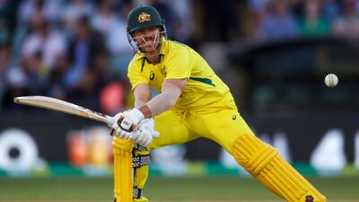 David Warner in action against England. AAP