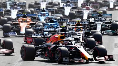 Red Bull's Max Verstappen at the start of the race. AP