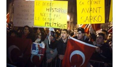 France's Armenian genocide bill, which incited protests in Paris, was inconsistent, a reader says. Martin Bureau / AFP