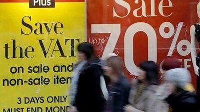 The festive UK shopping frenzy this weekend may turn out to be one last, credit card-fuelled hurrah as the British economy teeters on a decline. Phil Noble / AFP