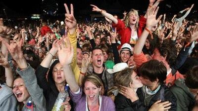 Revellers welcome 2009 in Lorne, Australia.