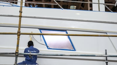 A view inside Gulf Craft's boat yards in Umm Al Quwain.