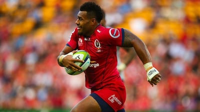 Queensland Reds player Samu Kerevi runs with the ball during the Super Rugby match between Queensland Reds and Sunwolves at Suncorp Stadium, Brisbane on May 21, 2016. (AFP/Patrick HAMILTON)