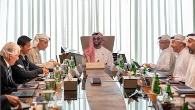 Sheikh Tahnoon bin Zayed, Deputy Ruler of Abu Dhabi and Chairman of MGX, chairs the technology company's board meeting. Photo: Abu Dhabi media office