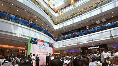 Yusuff Ali, the managing director of Emke Group, opens Lulu's first mall in India, yesterday, in Kochin, Kerala state. Ravindranath K / The National