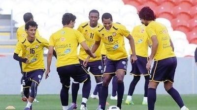 The finish line to a four-year journey is in sight, UAE Olympic team coach, Mahdi Ali (center) said, and he urged his players to seize their chance today and for UAE fans to be their witnesses. The country´s Under 23 football team play Australia at 5.30pm at Mohammed bin Zayed Stadium in the second-last group match in qualifying for the London 2012 Olympics. Al Ittihad?
