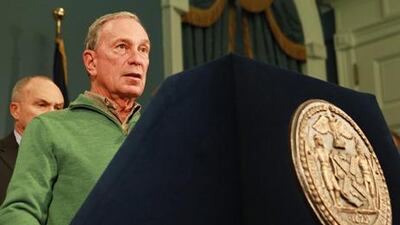 New York Mayor Michael Bloomberg updates the media after Superstorm Sandy