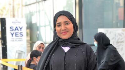 Maryam Qayed, 34, the founder of cultural tourism company Al Beqsha, is leading an attempt to create the world's largest Emirati burqa at Expo 2020 Dubai. The National