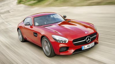 The Mercedes-Benz AMG GT S is a less-exclusive heir to the SLS, with its power down by more than 150hp. Courtesy Mercedes-Benz