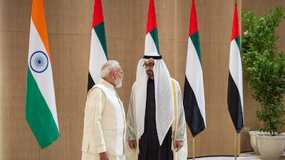 Sheikh Mohamed and Mr Modi