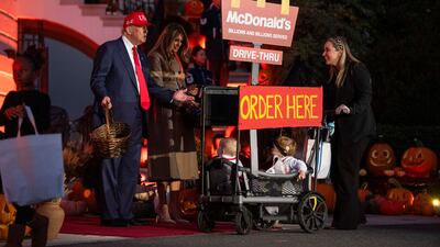 US President Donald Trump and first lady Melania Trump host a Halloween event at the White House. EPA