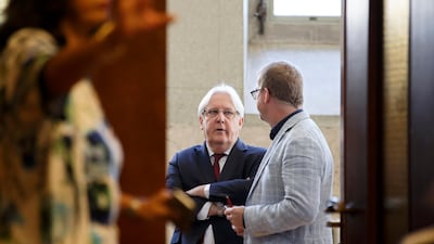 Martin Griffiths, UN special envoy for Yemen, at the Geneva Consultations on Yemen. EPA