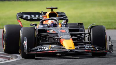 Red Bull driver Max Verstappen heads through a corner during the second practice session. AP