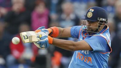 India’s Suresh Raina got a reprieve after an lbw appeal when on 17, but he was on top after that in Cardiff yesterday. Alastair Grant / AP Photo