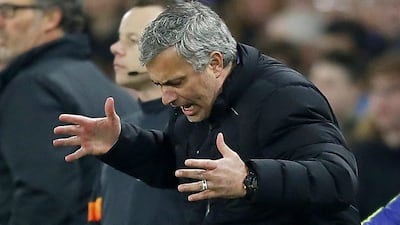 Chelsea manager Jose Mourinho reacts during his side's exit from the Champions League on Wednesday in a 3-3 aggregate draw that Paris Saint-Germain won on away goals. Ian Kington / AFP / March 11, 2015