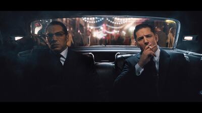 A handout movie still showing Tom Hardy in 'Legend'. Universal Pictures