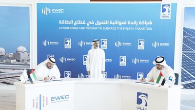 A landmark clean energy partnership has been launched between Abu Dhabi National Oil Company and Emirates Water and Electricity Company. All photos: Abu Dhabi Government Media Office
