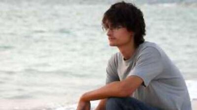 The Dubai American Academy student Charles Rollet, 15, at the beach next to his Umm Suqeim house.