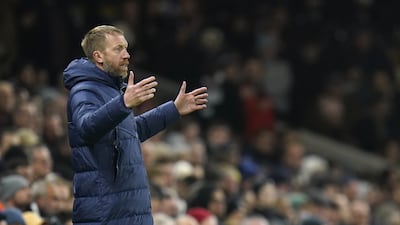 Chelsea manager Graham Potter looks frustrated. PA