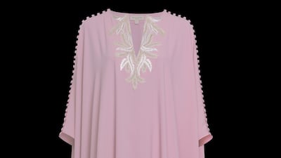 Pale pink kaftan by Dubai designer Marina Qureshi