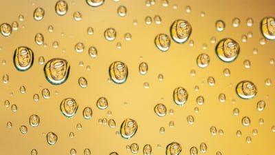 A mural of jazz great Louis Armstrong is reflected in raindrops on a window, in Lexington, Ky. AP