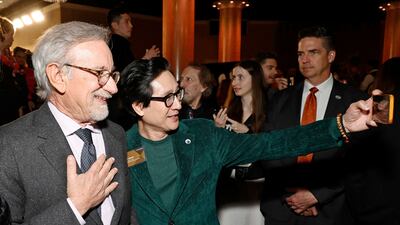 Steven Spielberg and Ke Huy Quan at the event. AFP