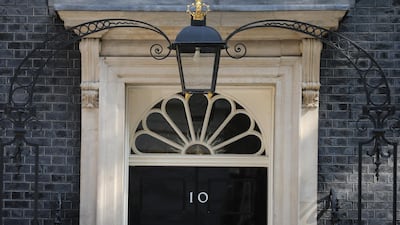A general view of the door to 10 Downing Street. AFP