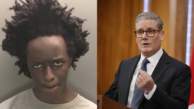 The murders in Southport by Axel Rudakubana, left, were an indication that terrorism has changed, says Prime Minister Keir Starmer, right. EPA