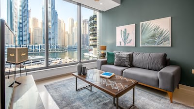 Blueground offers mid to long-term stay apartments in popular Dubai neighbourhoods, such as Downtown, Dubai Marina, City Walk and DIFC. Courtesy Blueground